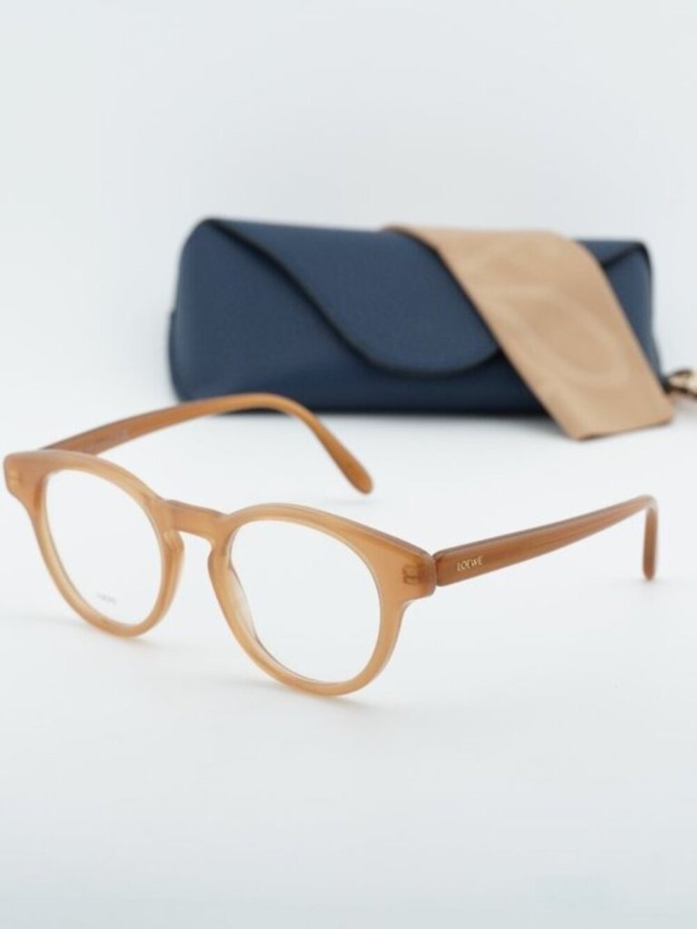 Loewe LW50085I 047 Unisex Round Eyeglasses - Shiny Brown 49mm
